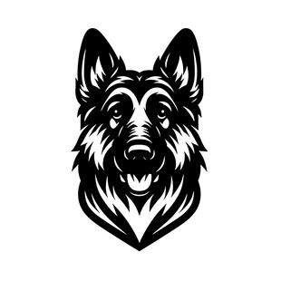 德国牧羊犬头像图案设计