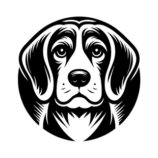 黑白狗头图标设计