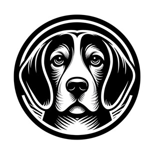 黑白猎犬头像图案