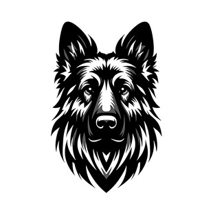 黑白色德国牧羊犬头像