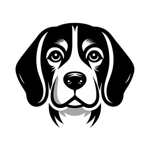 简约黑白猎犬头像设计