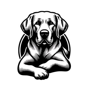 趴着的拉布拉多犬图案