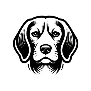 简约风格猎犬头像图案