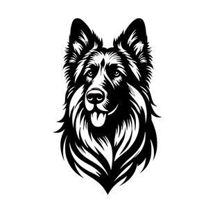 苏格兰牧羊犬黑白头像