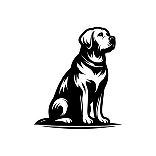 坐立的简约风格狗狗图案