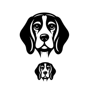 简约猎犬头像图案设计