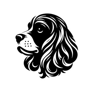 卷毛猎犬黑白简约头像