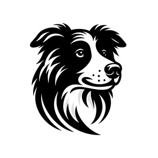 边境牧羊犬头像图案