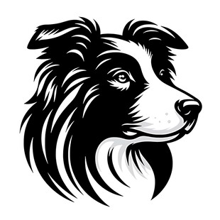 边境牧羊犬头像剪影