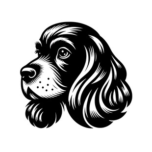 复古风格猎犬头像插画