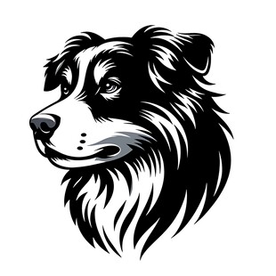 边境牧羊犬头像图案