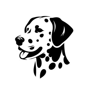 斑点狗头剪影