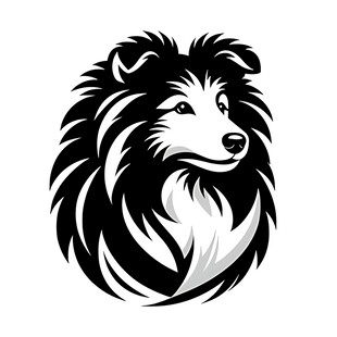 牧羊犬头像标志设计