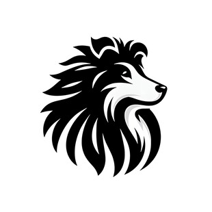 简约风格牧羊犬标志图案