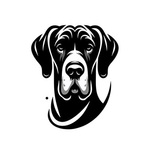 简约风格的狗头像设计