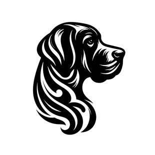 黑色猎犬头像图案