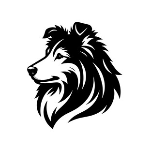 牧羊犬黑白简约头像