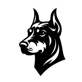 杜宾犬头像标志设计