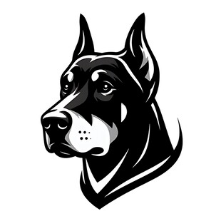 杜宾犬头像设计