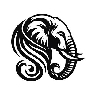 大象潮流艺术黑白头像