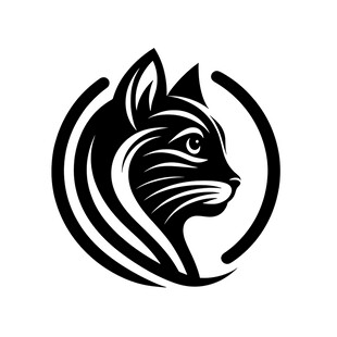 黑猫轮廓标志设计