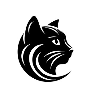 黑猫轮廓标志设计