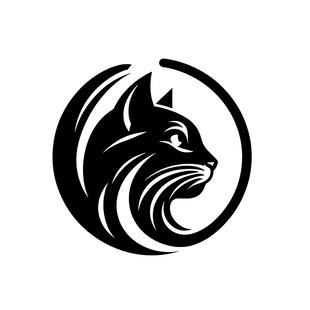 黑猫轮廓标志设计