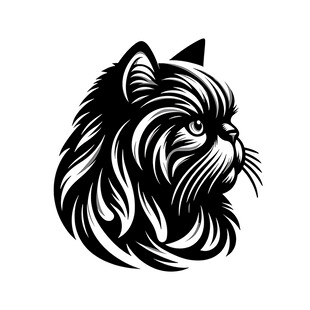 黑猫头像简约矢量图案