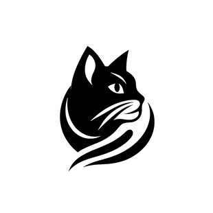 简约黑猫标志设计