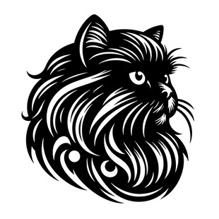 黑猫头像毛发飘逸有个性