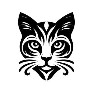 简约黑猫头像图案
