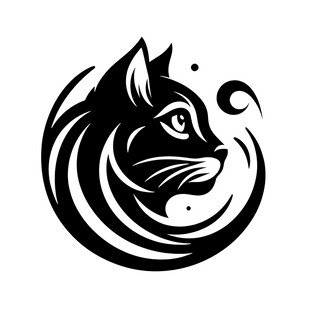 黑猫轮廓图案设计