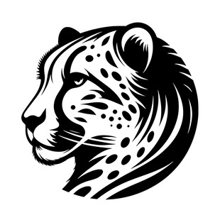 猎豹头像黑白简约图案