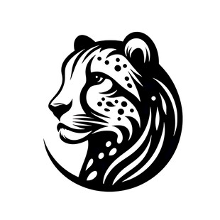 猎豹头部黑白简约标志