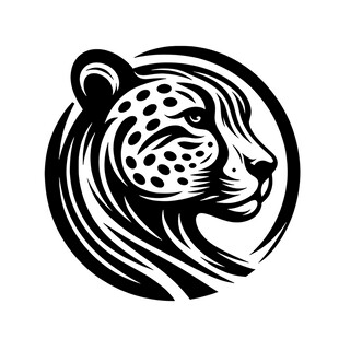 猎豹头像黑白简约图案