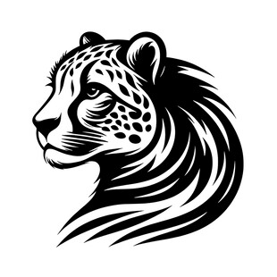 猎豹头像黑白简约图案