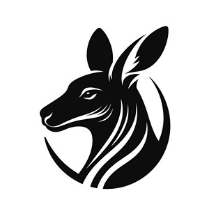 简约袋鼠轮廓标志设计