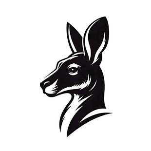 袋鼠头部黑白简约标志