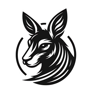袋鼠头部简约黑白标志