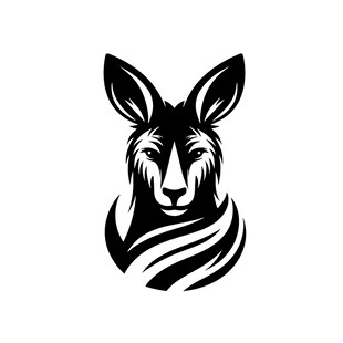 袋鼠简约黑白头像设计