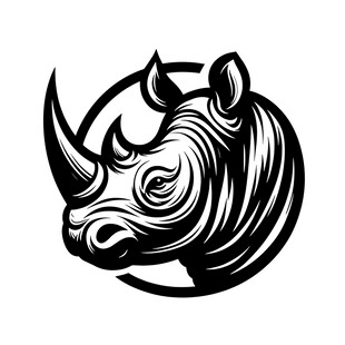 犀牛头像标志设计