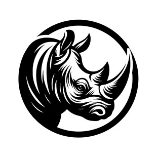 犀牛头像标志设计