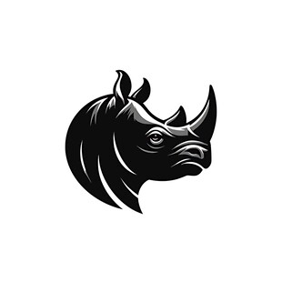 犀牛头像标志设计