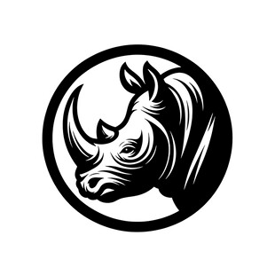 犀牛圆形标志图案