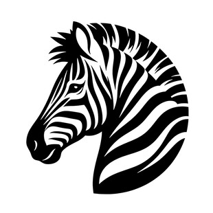 斑马头部黑白简约图案