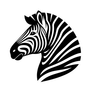 斑马头部黑白简约图案