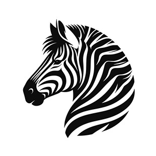 斑马头部黑白线条图案