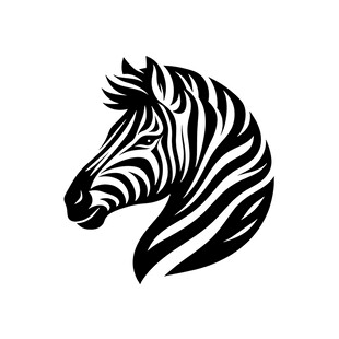 斑马头部黑白简约图案