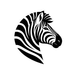 斑马头部黑白简约图标