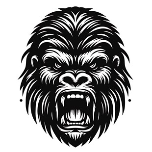 咆哮的大猩猩头像